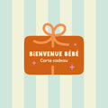 dessin d'une carte cadeau avec écrit bienvenue bébé